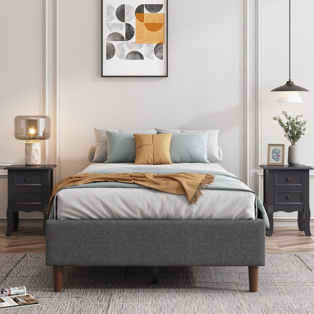 Queen Size Bed Base - Dark Grey