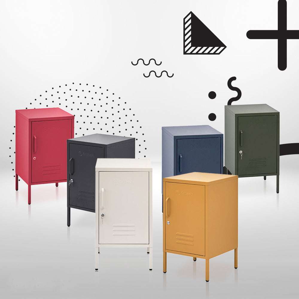 Bedside Table Metal Cabinet - Many Colours Available!