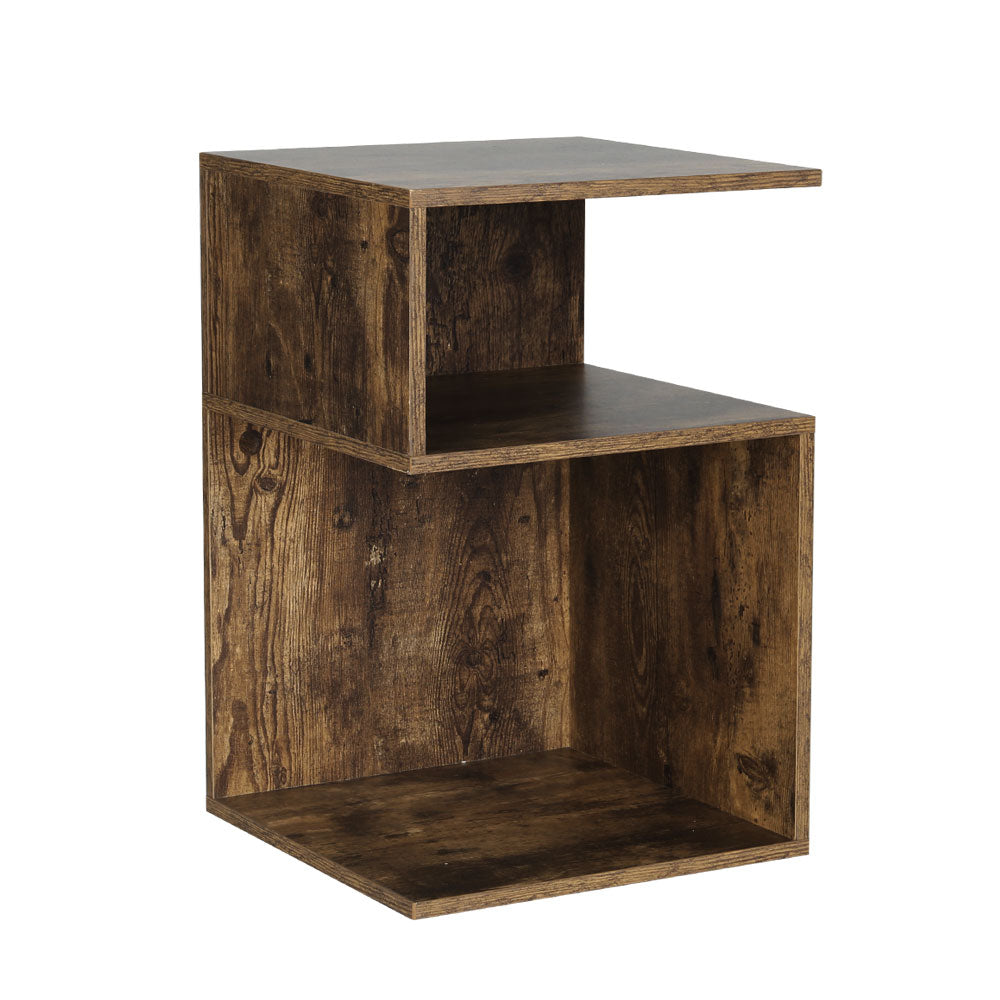 Funky Bedside Table in Rustic Oak Finish