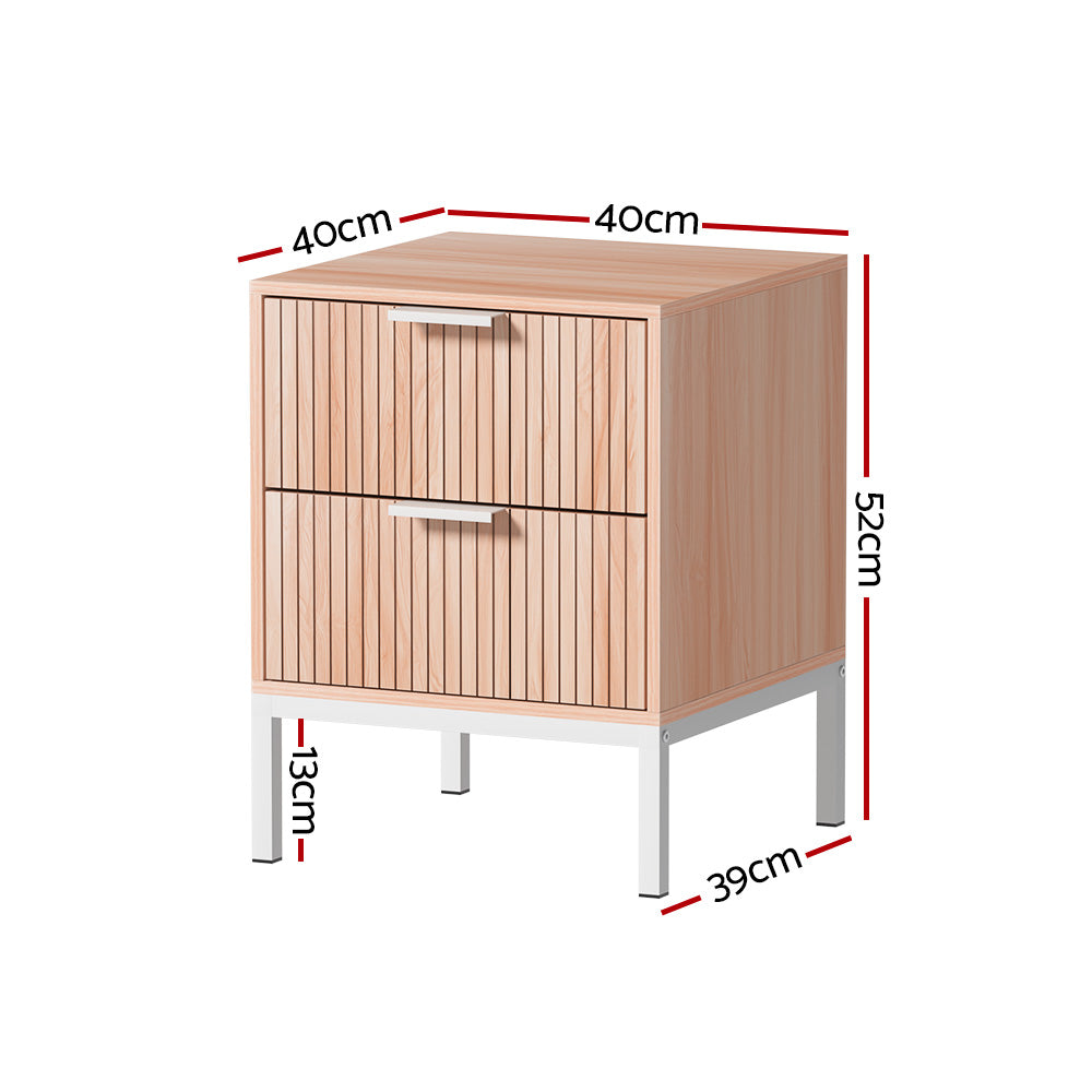 Retro Bedside Table - Two Drawers