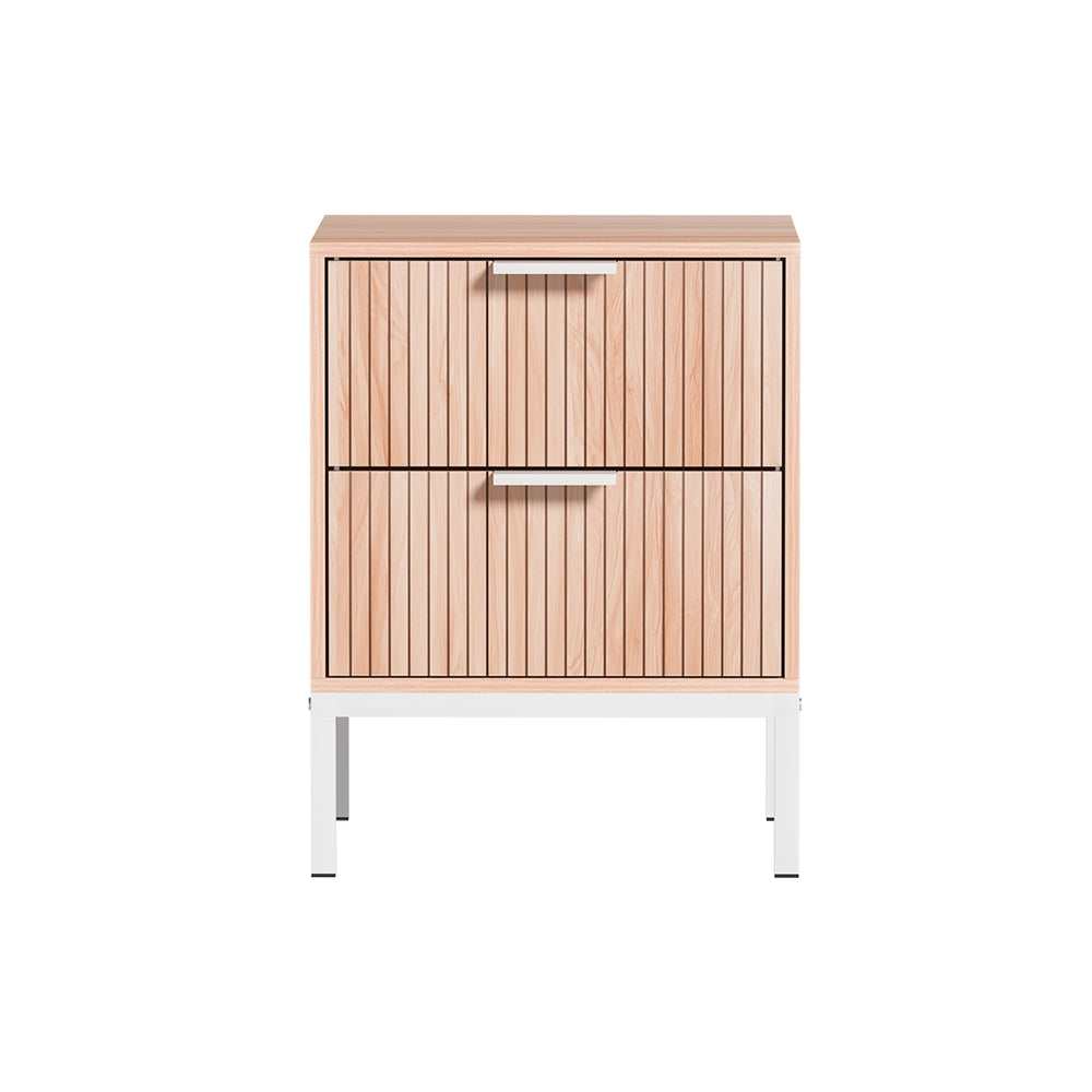 Retro Bedside Table - Two Drawers