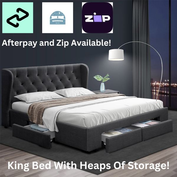 Back In Stock King Size Bed Frame With Headboard and Storage