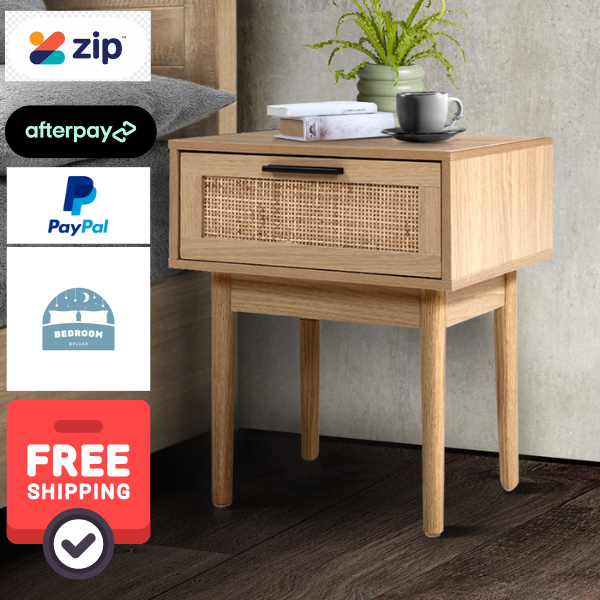 Free Shipping on this Rattan Bedside Table with one Drawer