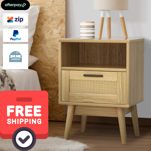 Free Shipping on this Rattan Bedside Table With Drawer and Void