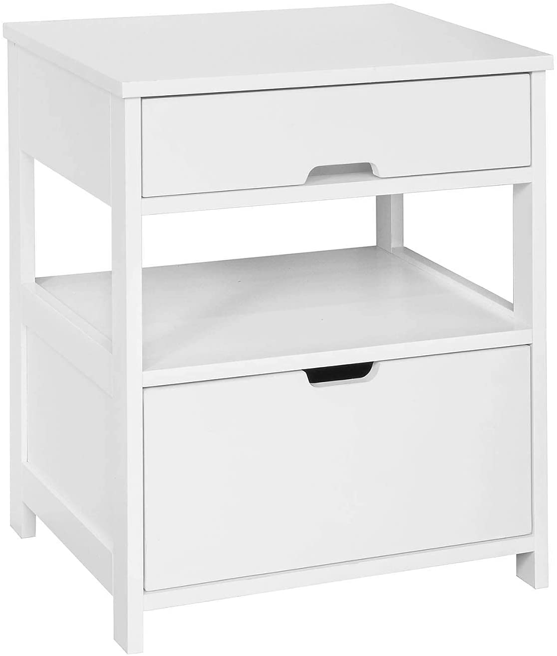 Free Shipping!  Bedside Table with 2 Drawers - White