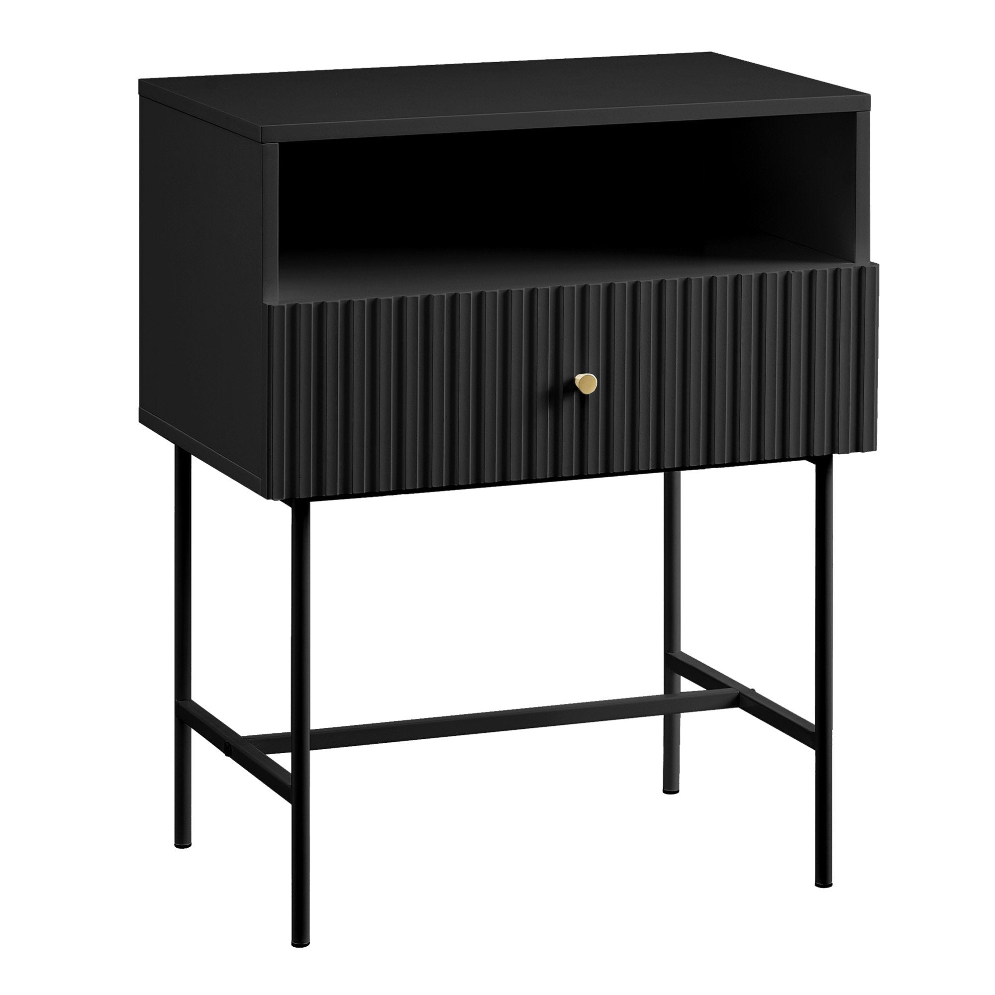 Free Shipping on this Fluted Bedside Table in Black