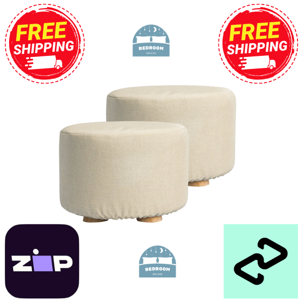 Out of stock! Free Shipping on this set of two La Bella Beige Fabric Ottoman