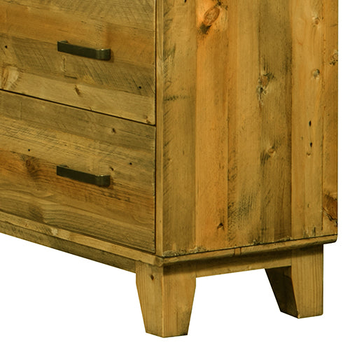 Out of Stock, Sorry! Tallboy with 4 Storage Drawers in Wooden Light Brown Colour