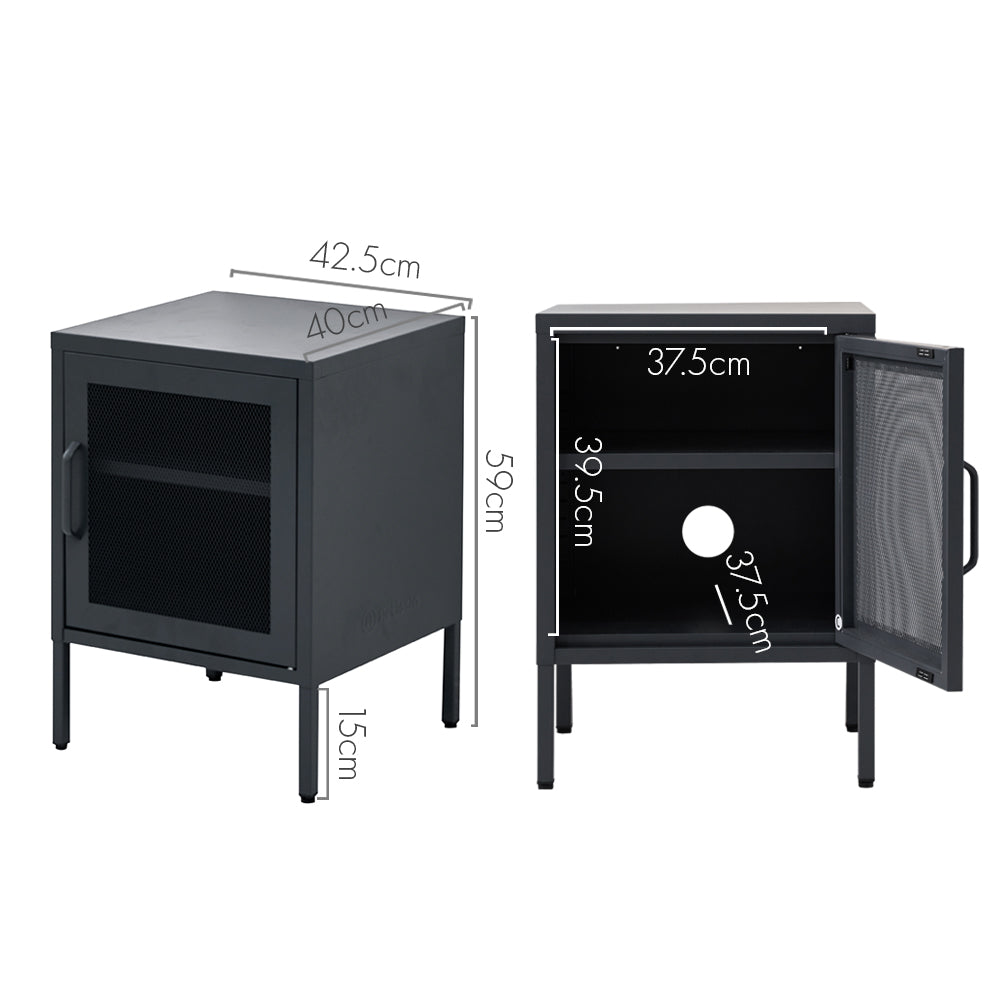 Out of Stock! Free Shipping on this Bedside Table Black With Mesh Door