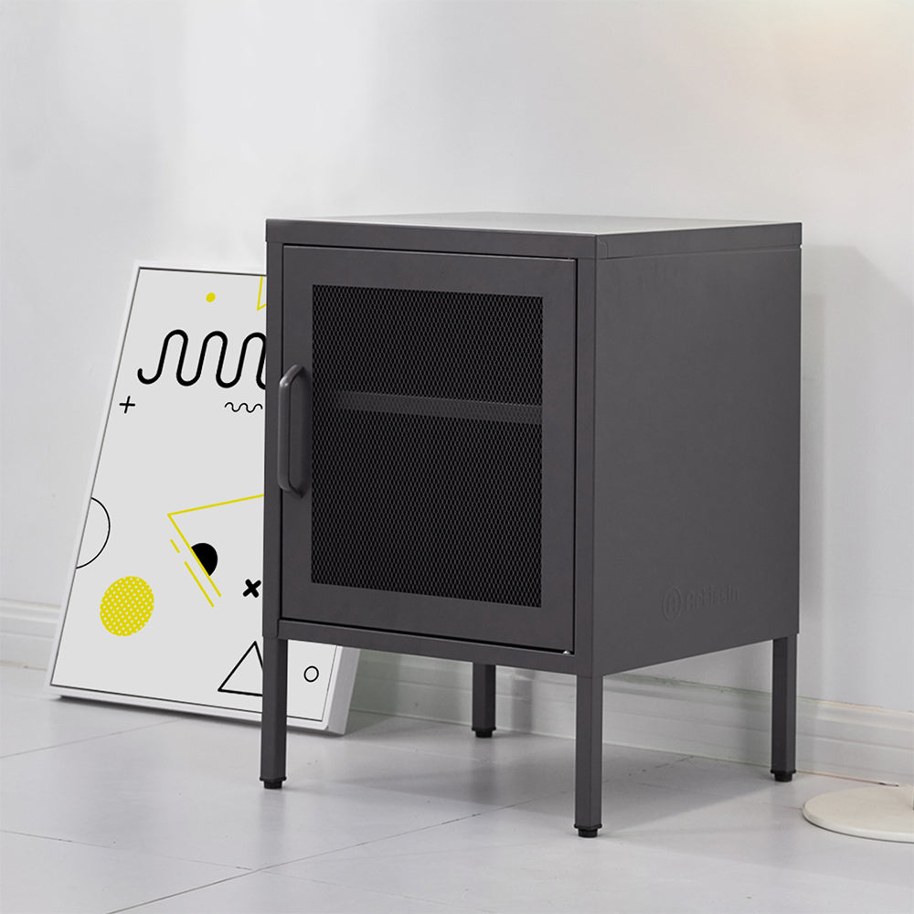 Out of Stock! Free Shipping on this Bedside Table Black With Mesh Door