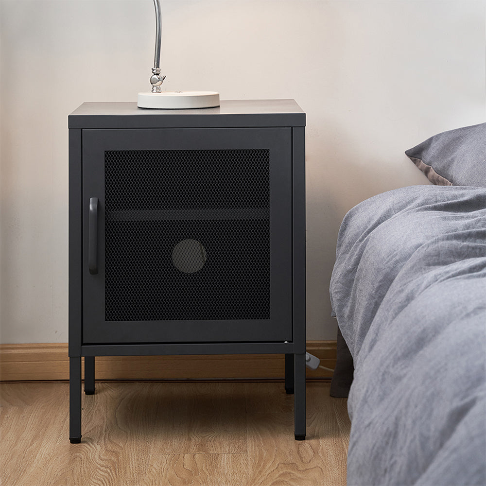 Free Shipping on this Bedside Table Black With Mesh Door