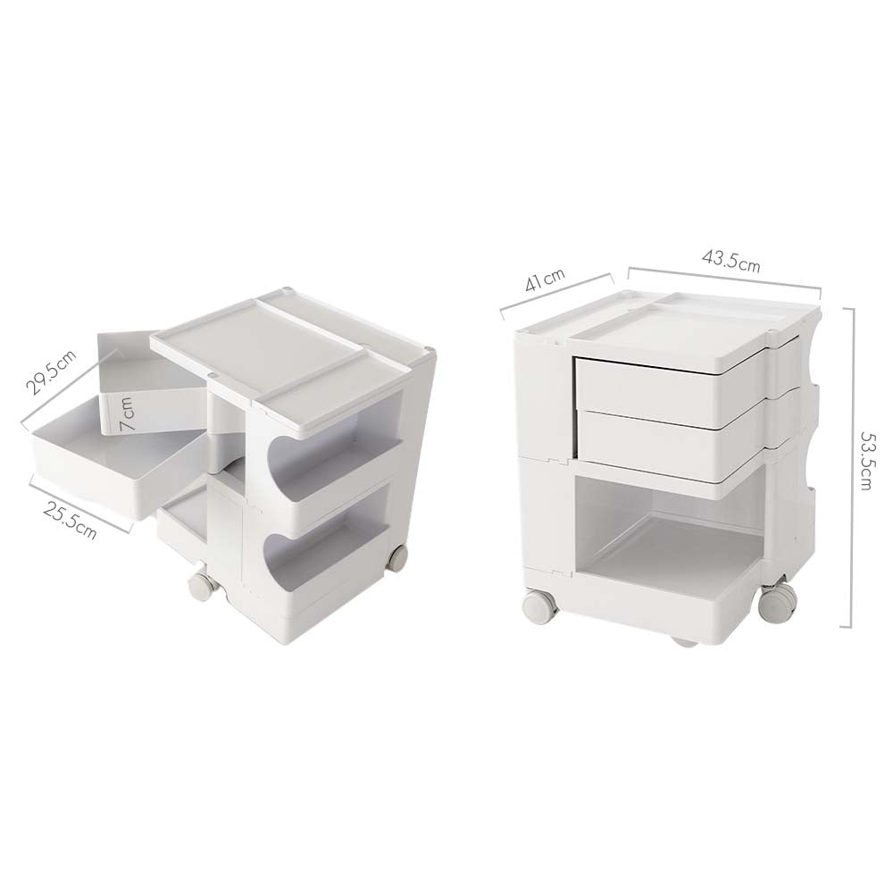 Out of stock! Bedside Table/Trolley Three Tier - White