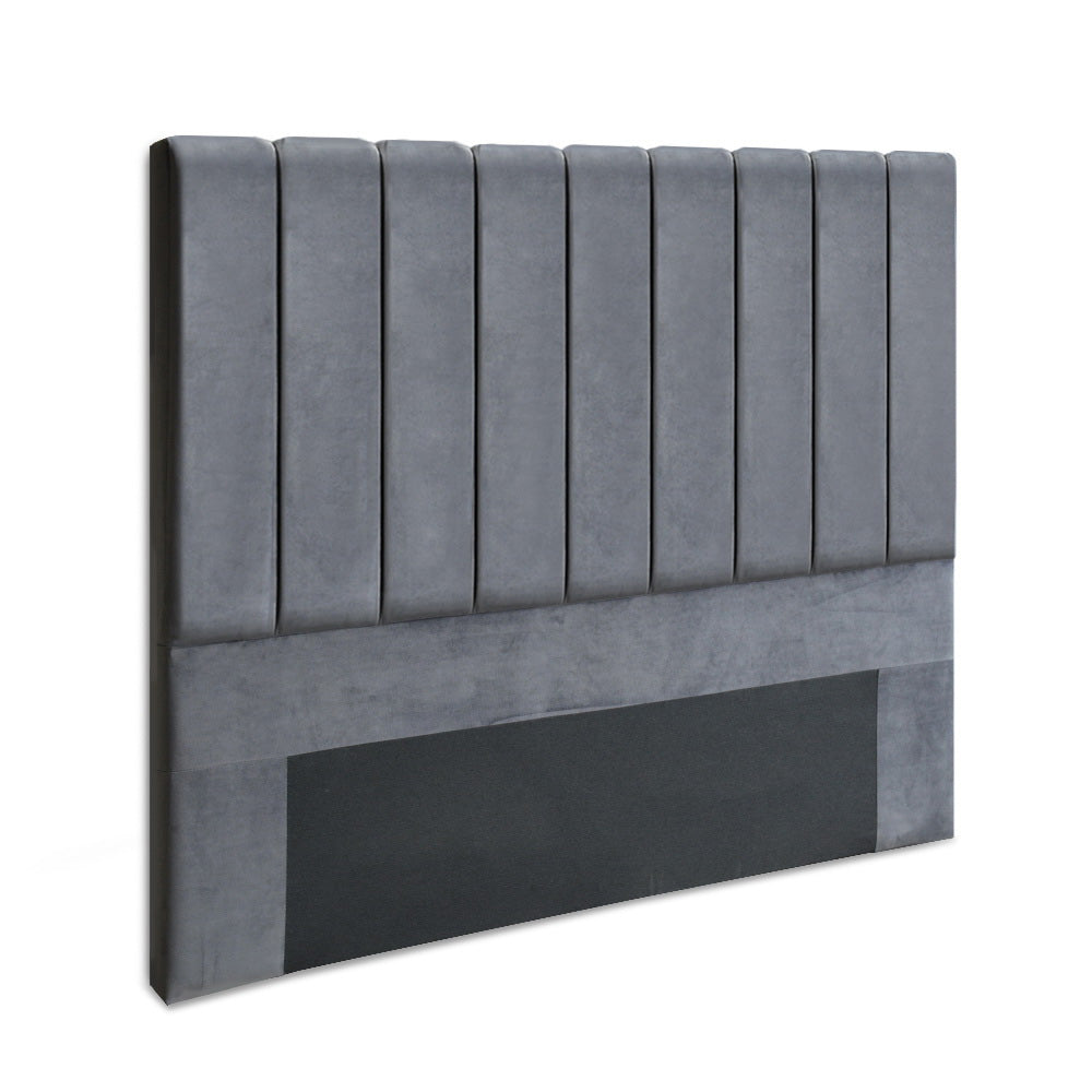 Double Size Headboard/Bedhead in Velvet - Grey