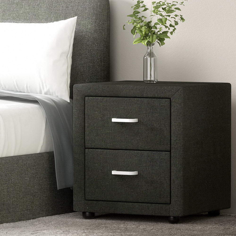 Back In Stock! Bedside Table - Charcoal