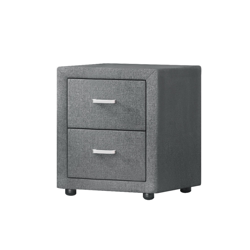 Bedside Table - Fabric Grey