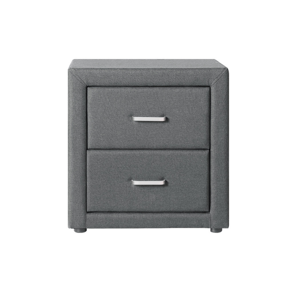 Bedside Table - Fabric Grey