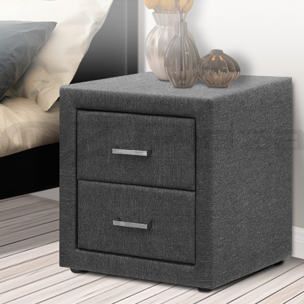 Bedside Table - Fabric Grey