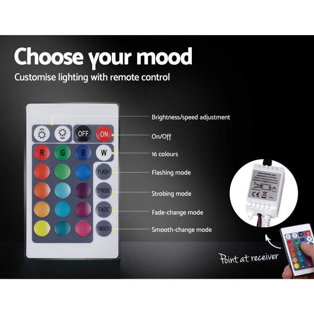 Queen Sized LED Bed Frame with Headboard and Gas Lift Storage White Leather