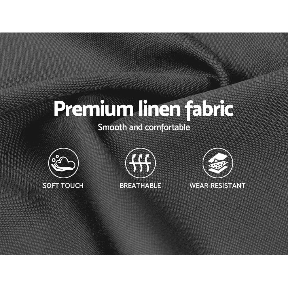 King Sized Bed Frame With Winged Headboard and Gas Lift Storage - Charcoal Fabric