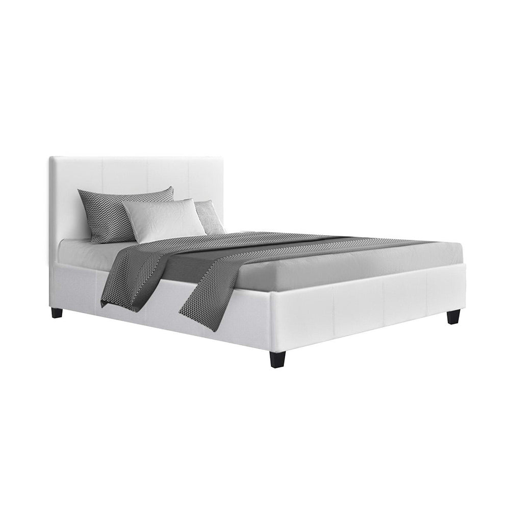Out of Stock! King Single Bed Frame PU Leather - White