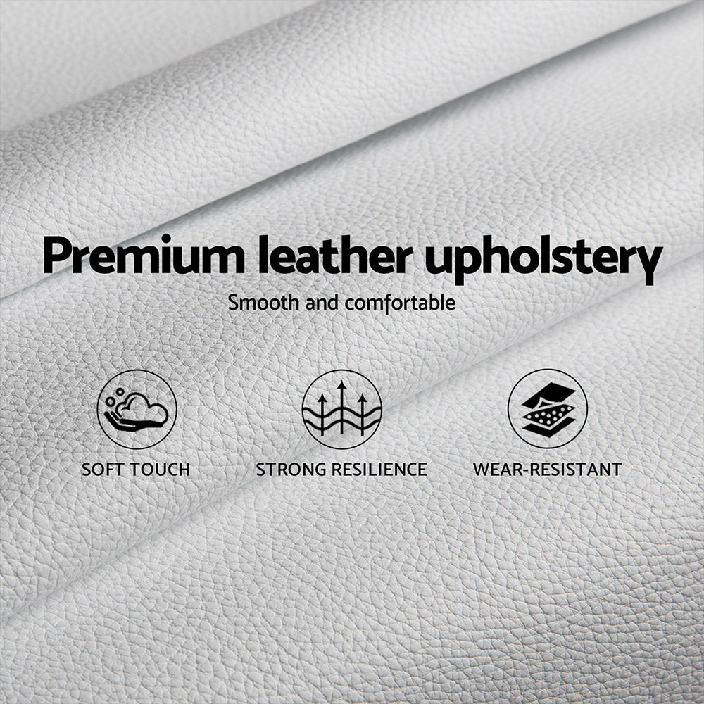 Out of Stock! King Single Bed Frame PU Leather - White