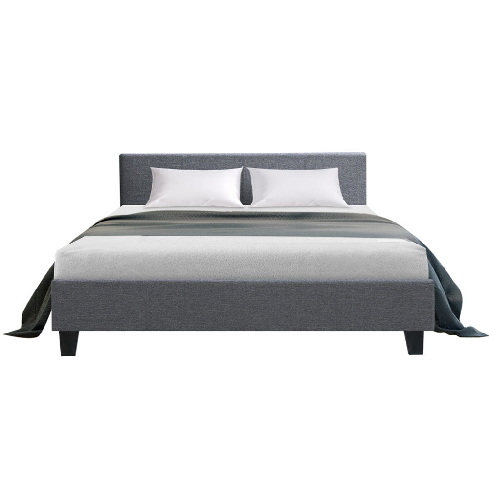 Queen Size Bed Frame Fabric - Grey