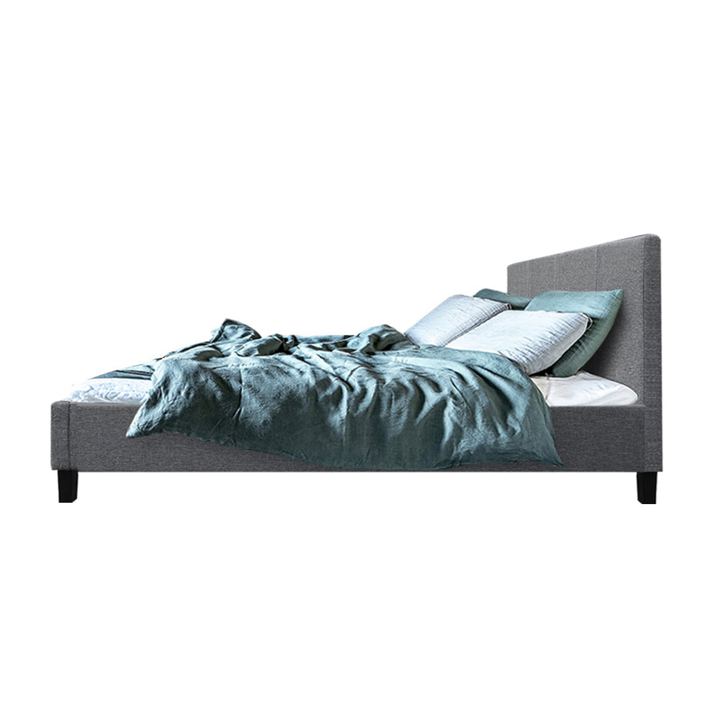 Queen Size Bed Frame Fabric - Grey