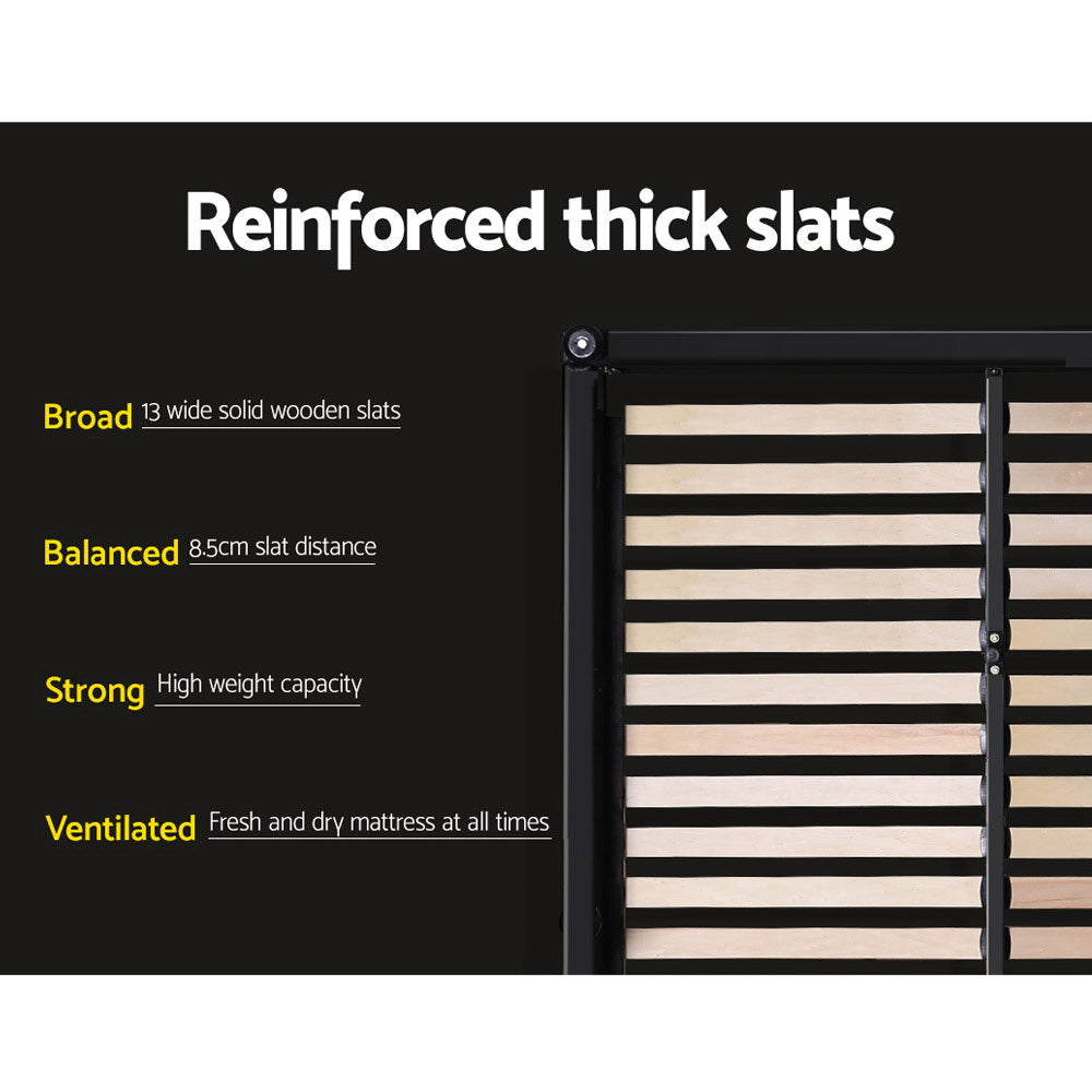 Out of Stock, Sorry! Queen Size Bed Frame With Storage Drawers - Charcoal Fabric