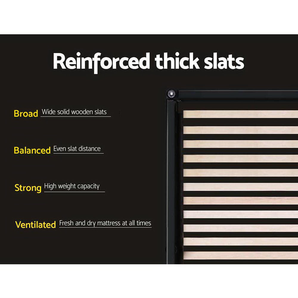 King Single Bed With Gas Lift Storage PU Leather - White