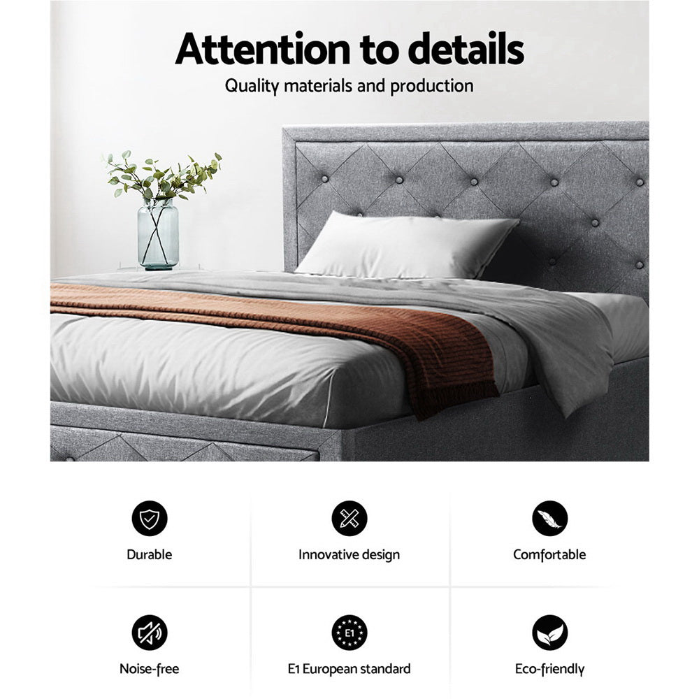 King Single Size Bed Frame With Gas Lift Storage