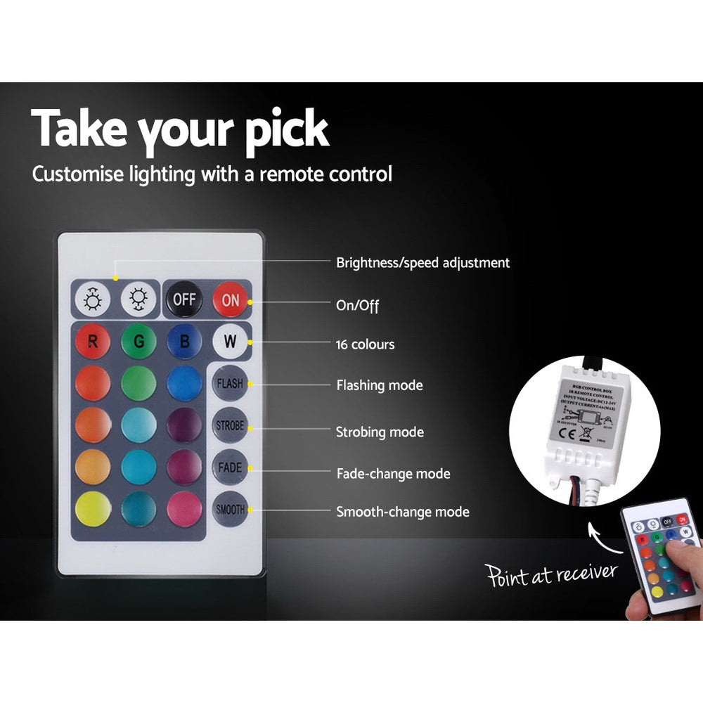 King Single Bed Frame With Gas Lift Storage & RGB LED in Black Leather