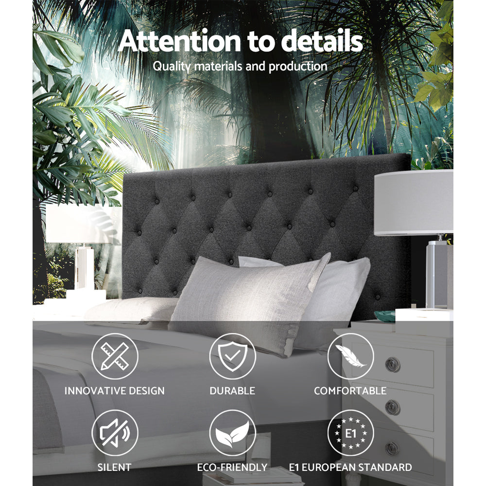 Double Size Bed Head/Headboard Fabric - Charcoal