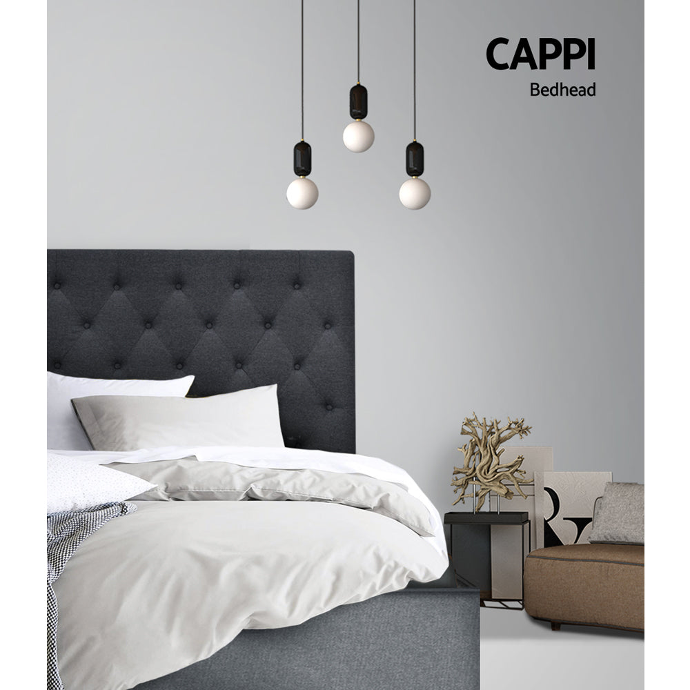 Double Size Bed Head/Headboard Fabric - Charcoal