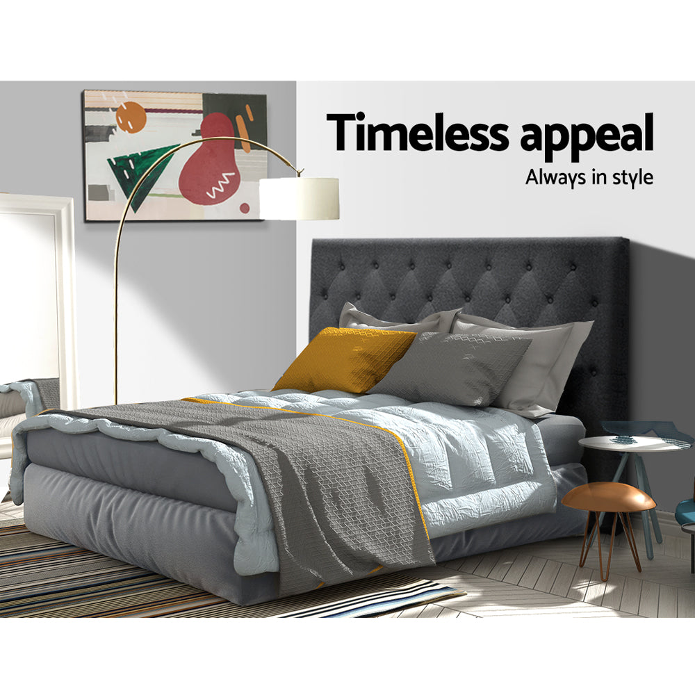 Double Size Bed Head/Headboard Fabric - Charcoal