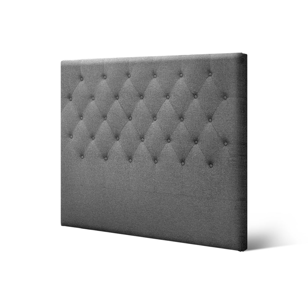 King Single Bedhead Fabric Headboard - Grey