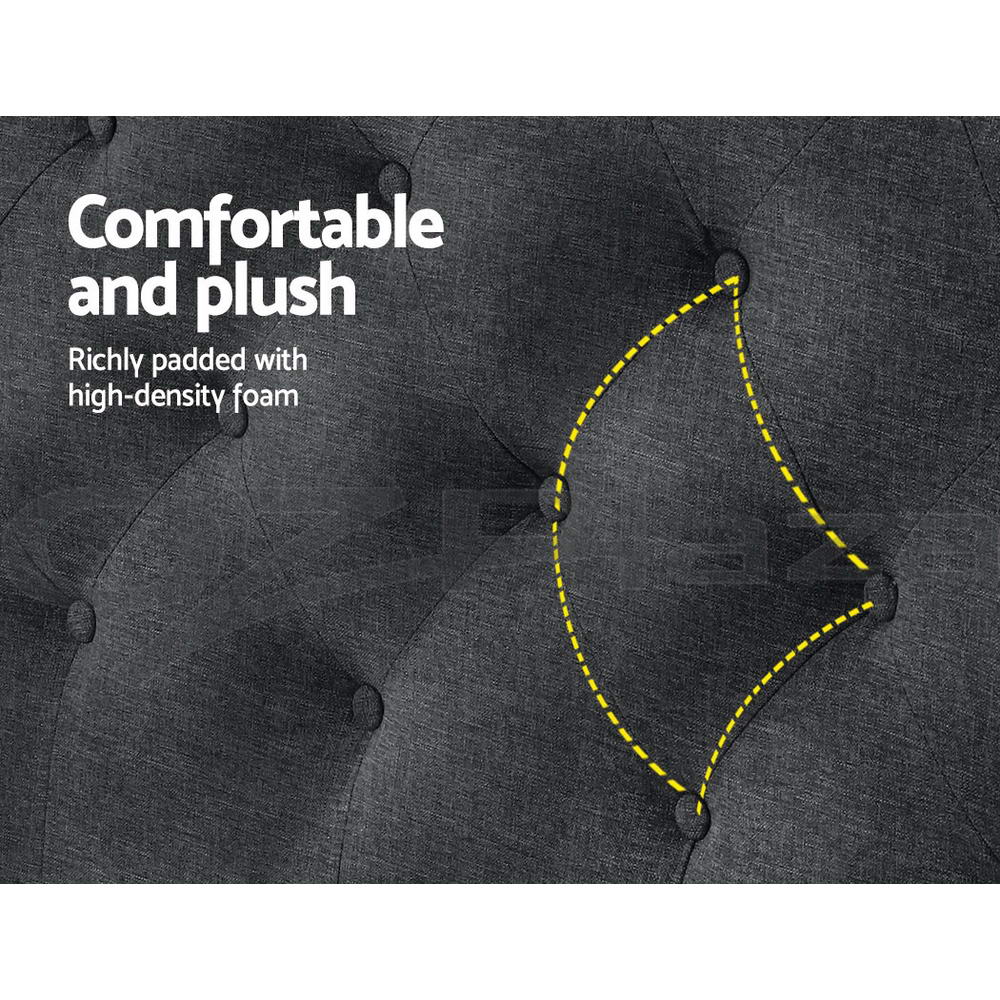 Queen Size Headboard/BedHead Fabric Charcoal