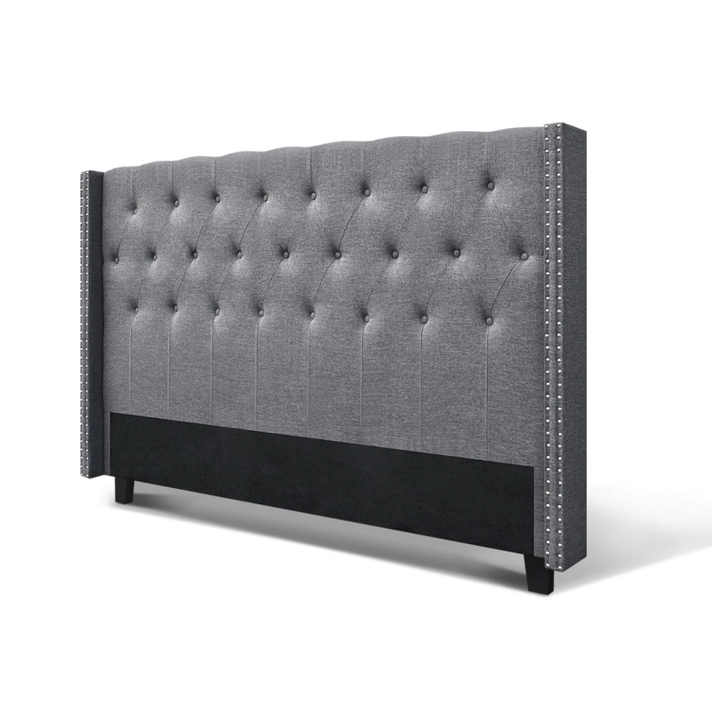 King Size Bed Tufted Head/Headboard in Grey