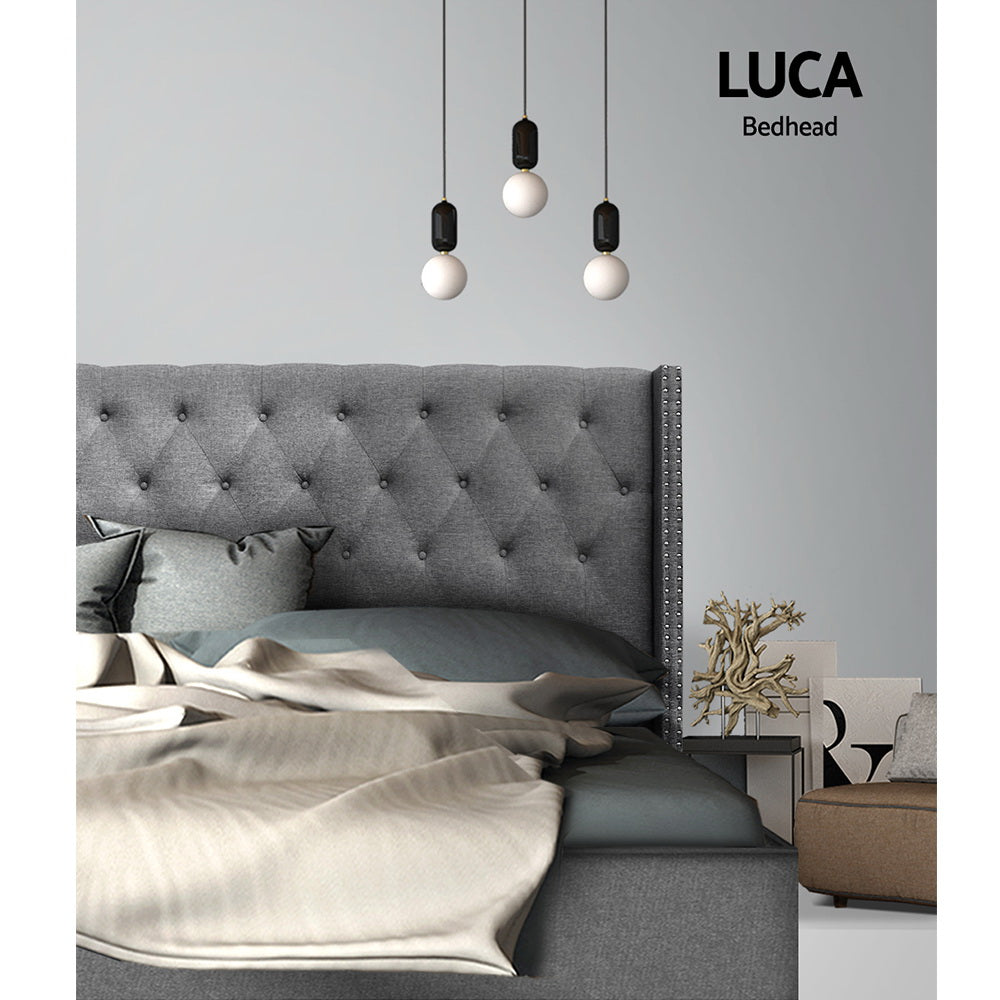 King Size Bed Tufted Head/Headboard in Grey