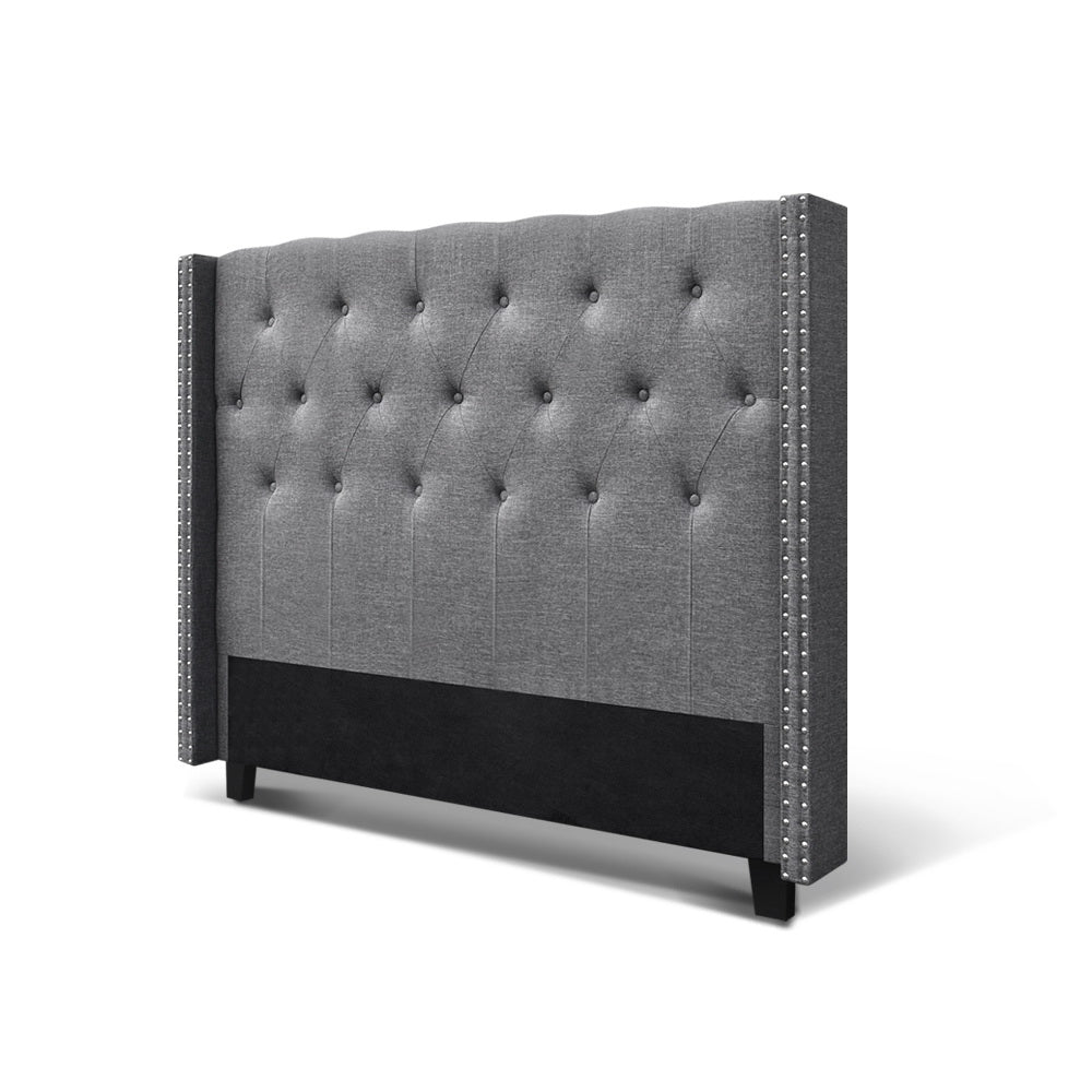 Queen Size Bedhead/Headboard Grey Fabric
