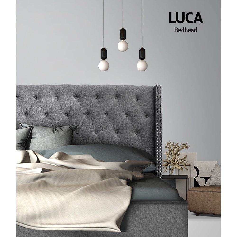 Queen Size Bedhead/Headboard Grey Fabric