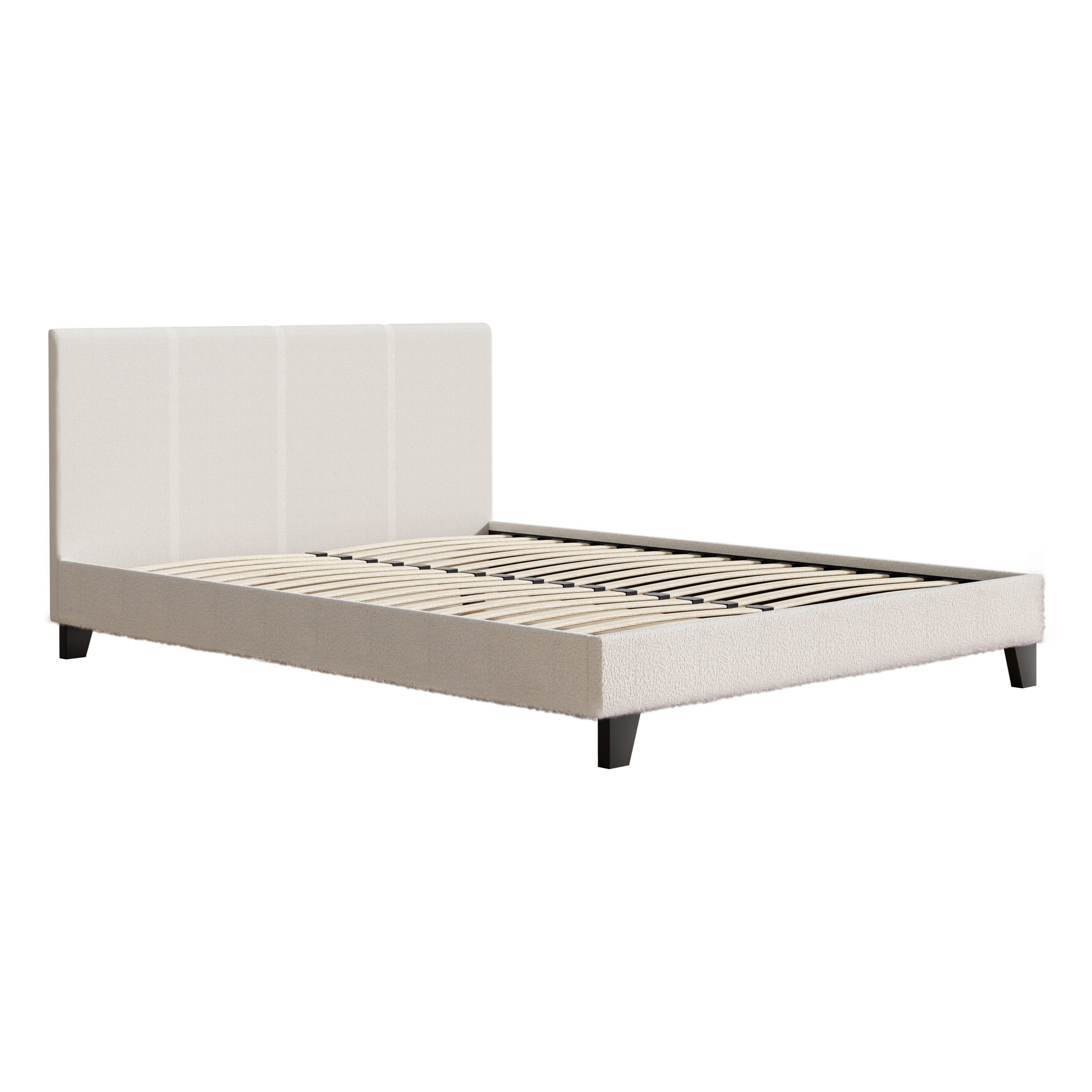 Queen Size Bed Frame - Boucle Fabric