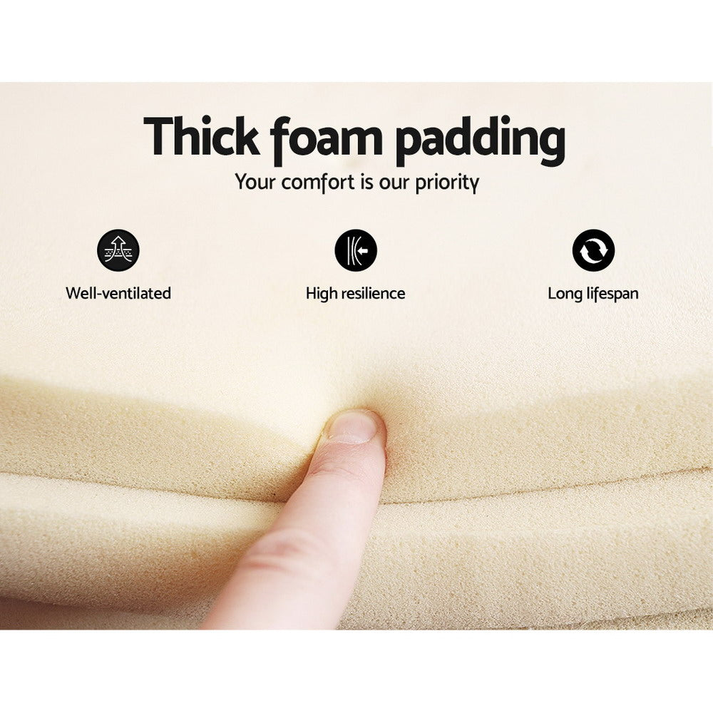 Single Size Bed Frame With Headboard - Boucle Fabric