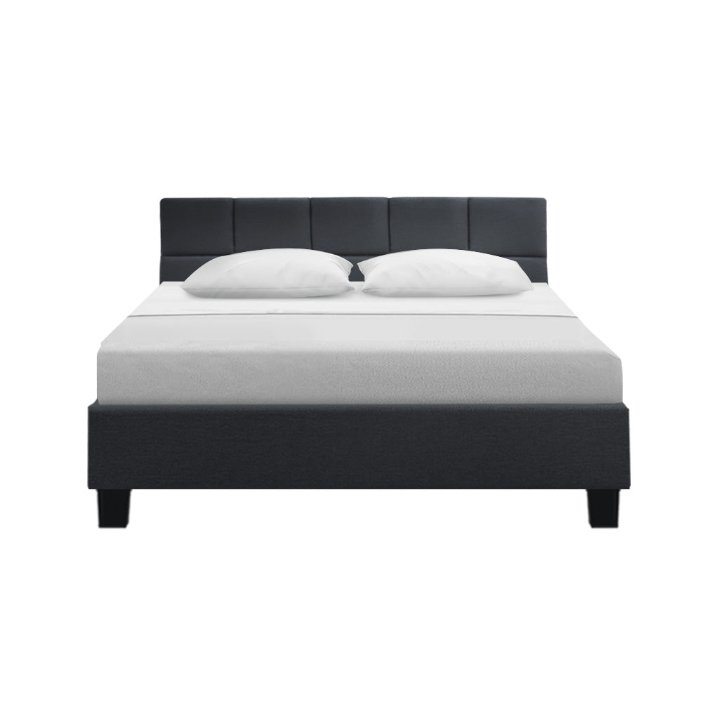 Queen Size Bed Frame In Charcoal Fabric