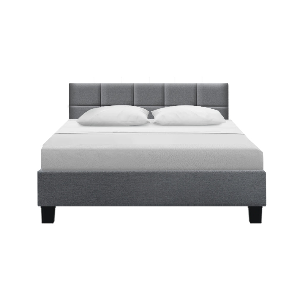 Queen Size Bed Frame Grey Fabric