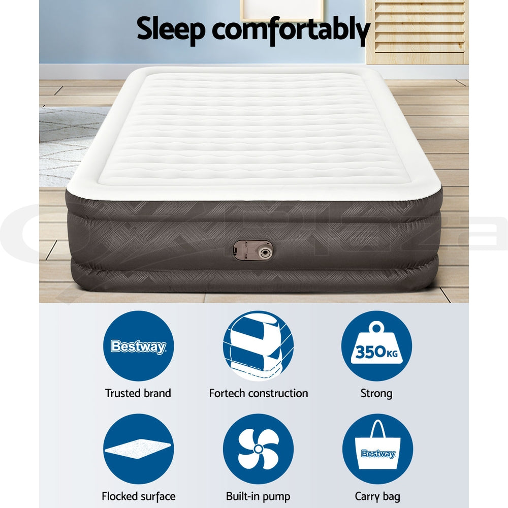 Back In Stock! Free Shipping! Queen Size Bestway Air Mattress With Inflatable Built-in Pump