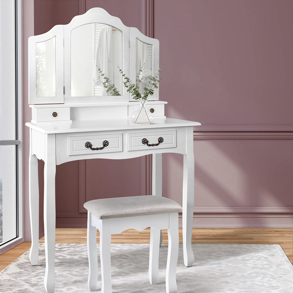 Back In Stock! Dressing Table with Mirror - White
