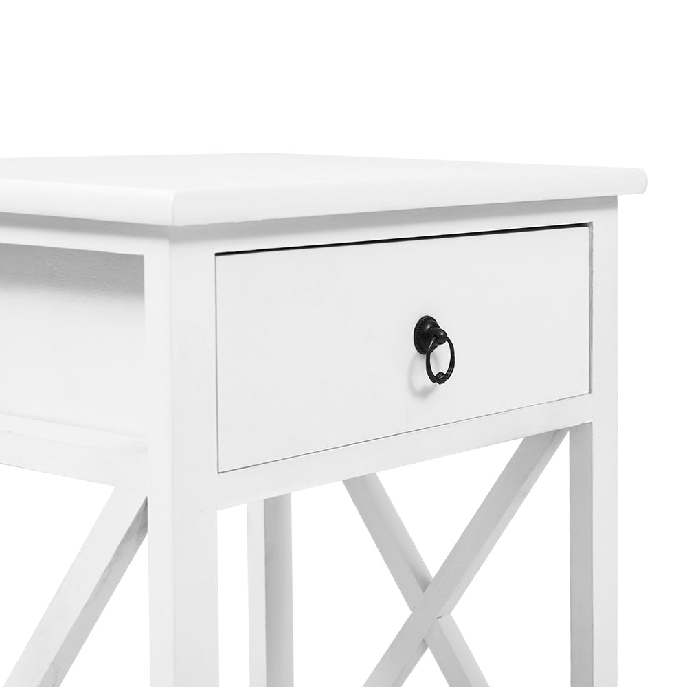 No Assembly Required! Set of Two Bedside Tables With Drawers