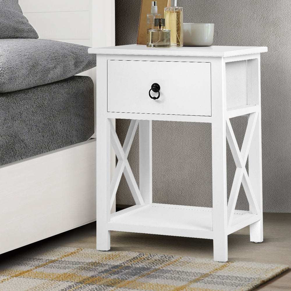 Back In Stock! No Assembly Required! Set of Two Bedside Tables With Drawers