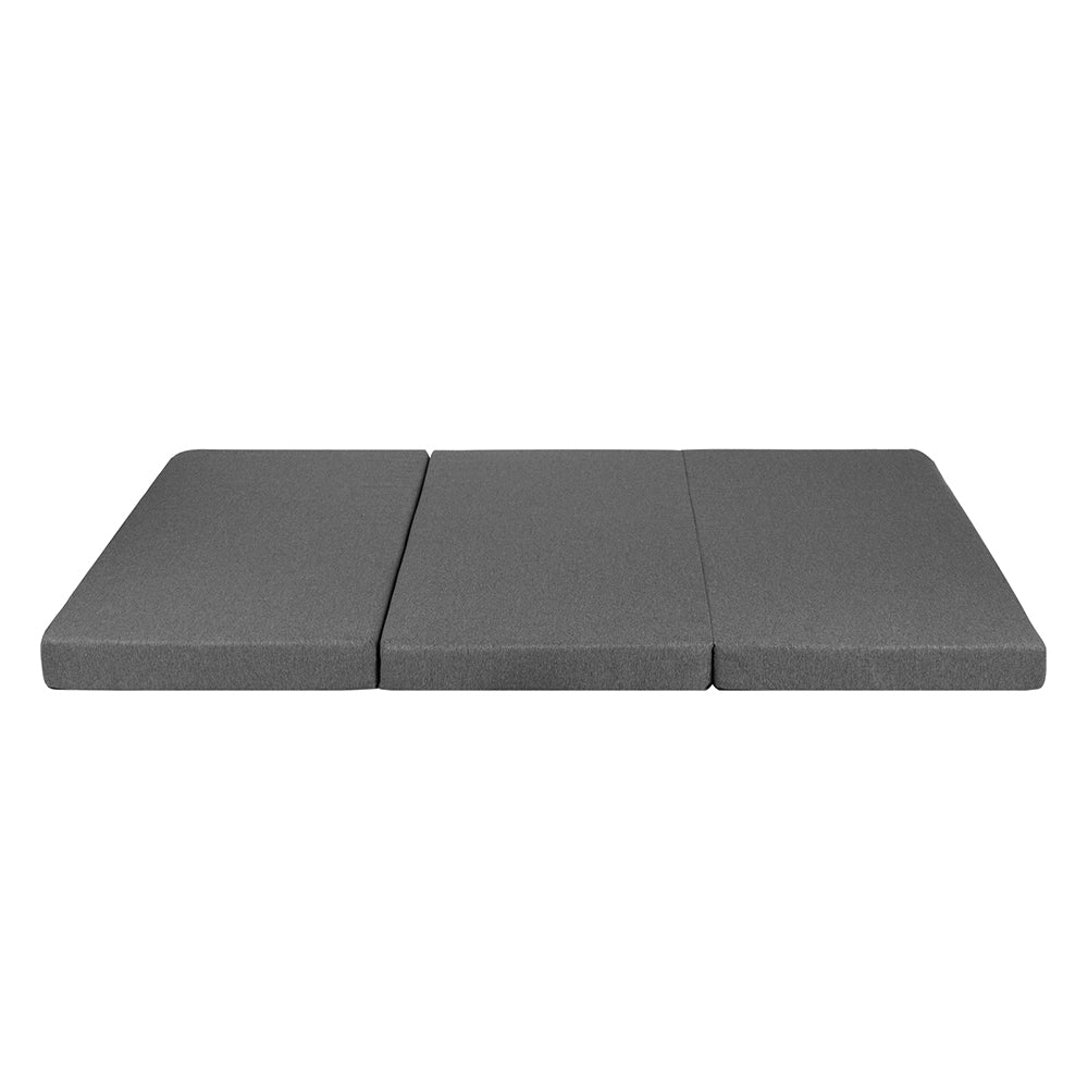 Double Size Folding Foam Portable Mattress - Dark Grey