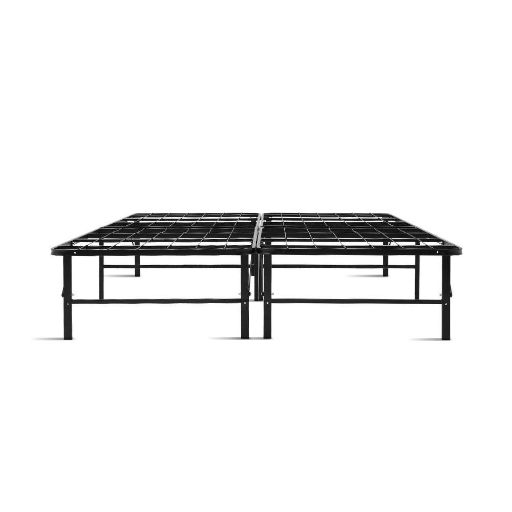 Queen Size Foldable Metal Bed Frame - Black